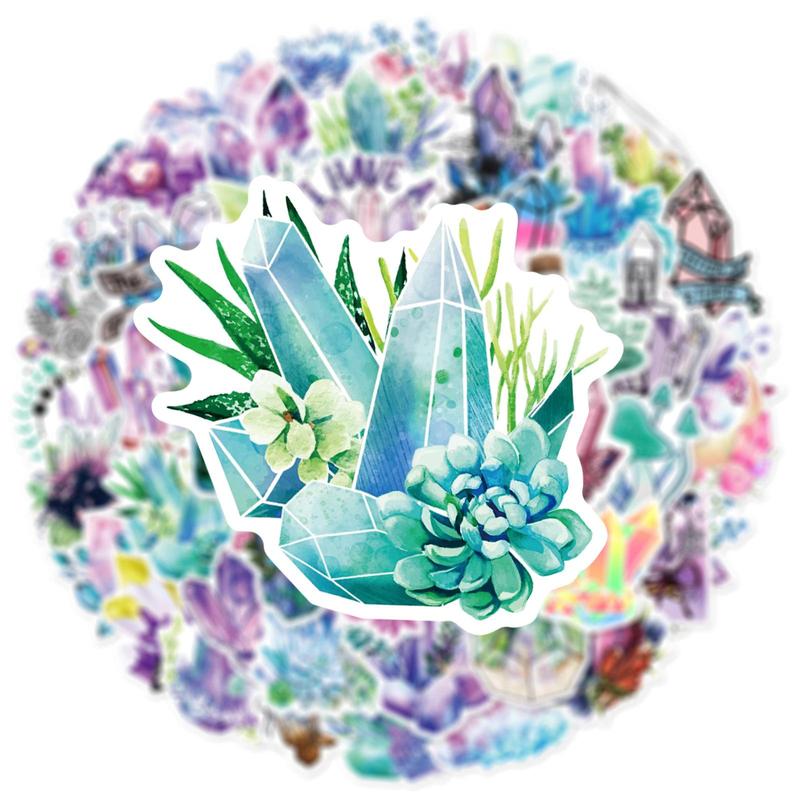 Boho Style Crystal Pattern Sticker, Waterproof Cartoon Sticker, Decoration Sticker For DIY Phone Case, Computer, Guitar, Bag, Water Cup, Scrapbook 3