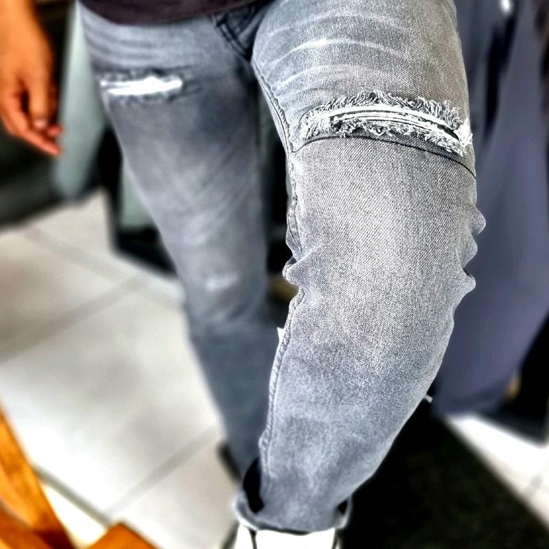 celana jeans panajang sobek grey,/celana jeans Panjang slimfit 2