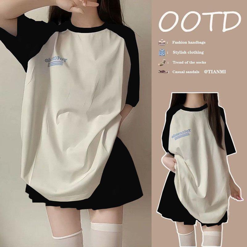 Bộ Đồ Cô Gái Dopamine, Phong Cách Muối, Phong Cách Preppy Thường Ngày Áo Phông ngắn Tay Áo, Váy Xếp Ly Bộ Hai Mảnh, Bộ Sưu Tập Người 15k, Năm 2025 yuki  đồ  bộ  phông  bạt yuki  đồ  bộ 0
