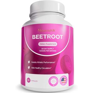 Rosabella Organic Beet Root Capsules – 1300mg Beetroot Powder for Natural Energy & Endurance Support, Non-GMO, Lab-Tested Beet Supplement - 60 Capsules, 30-Day Supply evening lecithin melatonin