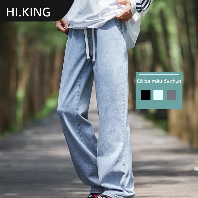 HIKING  ready stock Quần jean Nam M-3XL Quần ống thẳng Nước rửa thẳng quần bó sát Dây rút Màu sắc Hai Màu xám  Mỹ Đường phố  Thời trang Thư giãn cổ điển Đen Túi Xám đen Trang chủ Trang trí Chân retro Hàng ngày unisex Ngôi Pants Ong Menswear Có Túi quan