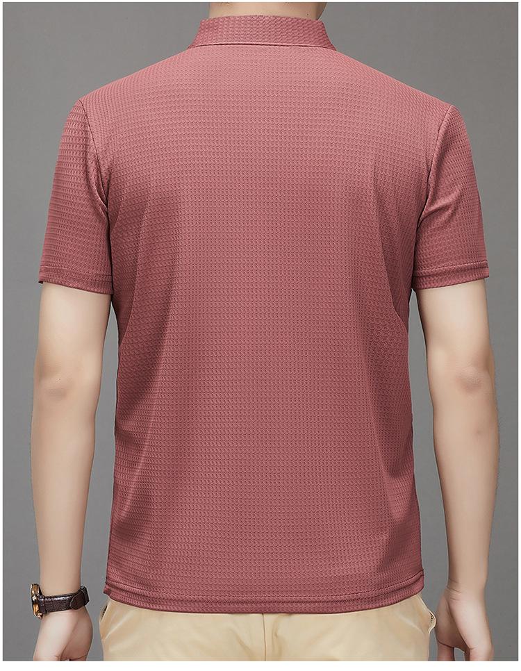 Product Introduction of Men's Polo Shirt, New Collection, Wrinkle-Free Ice Silk Material, Summer Business Collar, High Elastic, Breathable, Premium Ice Feel T-Shirt 28