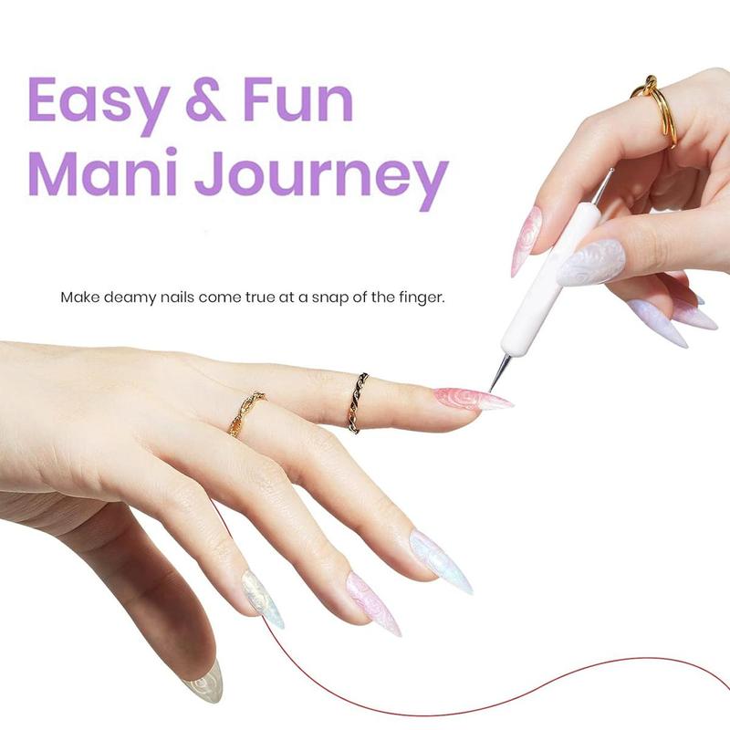 Pearl Color Gel Nail Polish, 6 Counts/set 6 Colors Shimmer Pearl White Pink Purple Mermaid Nail Drawing Summer Gel Polish, Soak Off UV LED Gel Polish 4