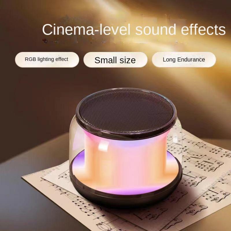 RGB Night Light Audio Wireless Speaker 3D Stereo Sound Wireless Charger Multifunction Bluetooth Speaker ABS Mini 4