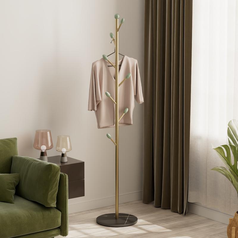 Product Introduction of Home Entryway Floor-standing Coat Rack Modern Simple Clothes Rack Space-saving Artifact Rock Slab Metal Storage Rack 21