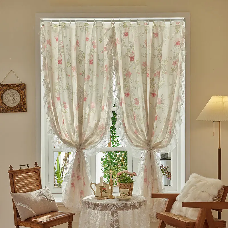 Rèm vải che sáng, ren, không đục lỗ, cho cửa, rèm trang trí nội thất 0