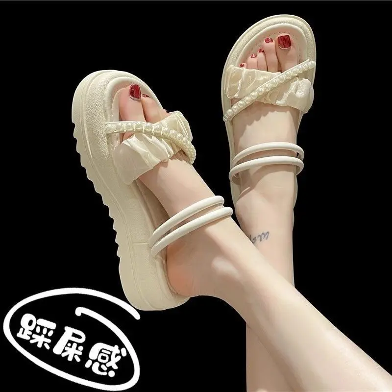 Dép Lười Cho Nữ, Có Thể Đeo Ngoài Trời, Gót Đế Xuồng Đế Dày, Dép Hai Quai, Giày Thời Trang Nữ, Hàng Mới Về Mùa Hè 2024