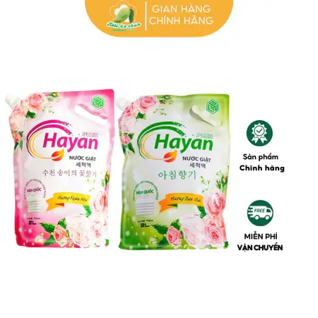 Túi 2 Lít Nước Giặt Xả Hayan Plus - Làm Sạch Hiệu Quả