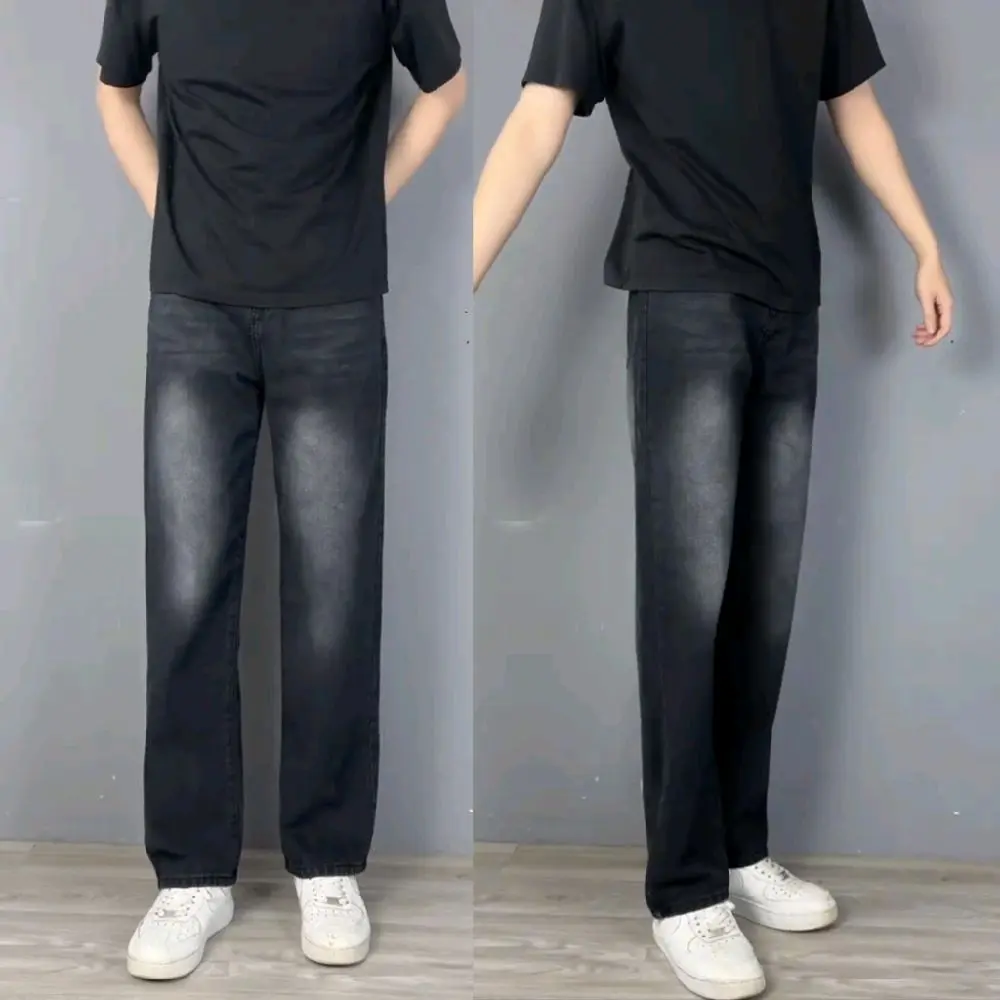 Quần jeans baggy nam cao cấp ống rộng - quần bò baggy nam, phong cách trẻ trung, cá tính Menswear Pants Denim