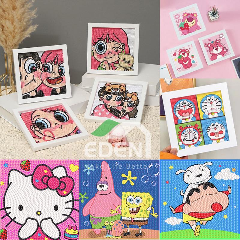 Thêu Chữ Tranh đính đá tự làm CÓ KHUNG KÈM COMBO DỤNG CỤ, Bộ tranh kim cương 5D dễ thương nhiều mẫu mã đa dạng màu sắc