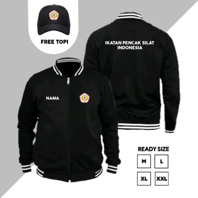 JAKET BASEBALL LOGO IPSI/ IKATAN PENCAK SILAT INDONESIA TERBARU FREE TOPI & FREE NAME