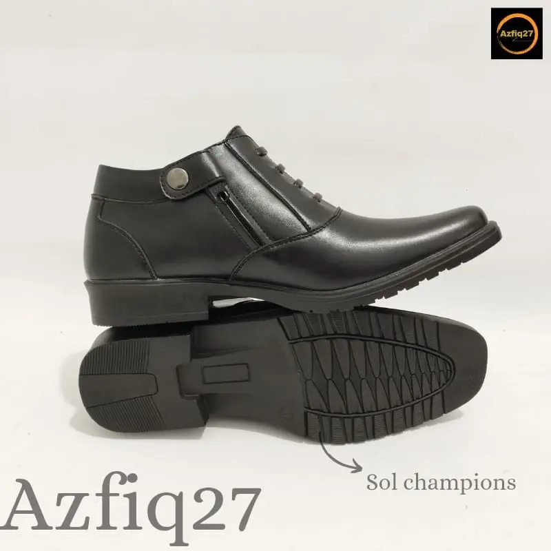 Sepatu Pdh Terbaru Model Tali Mati Pengencang Resleting YKK Original Azfiq27 #7 Dop 1