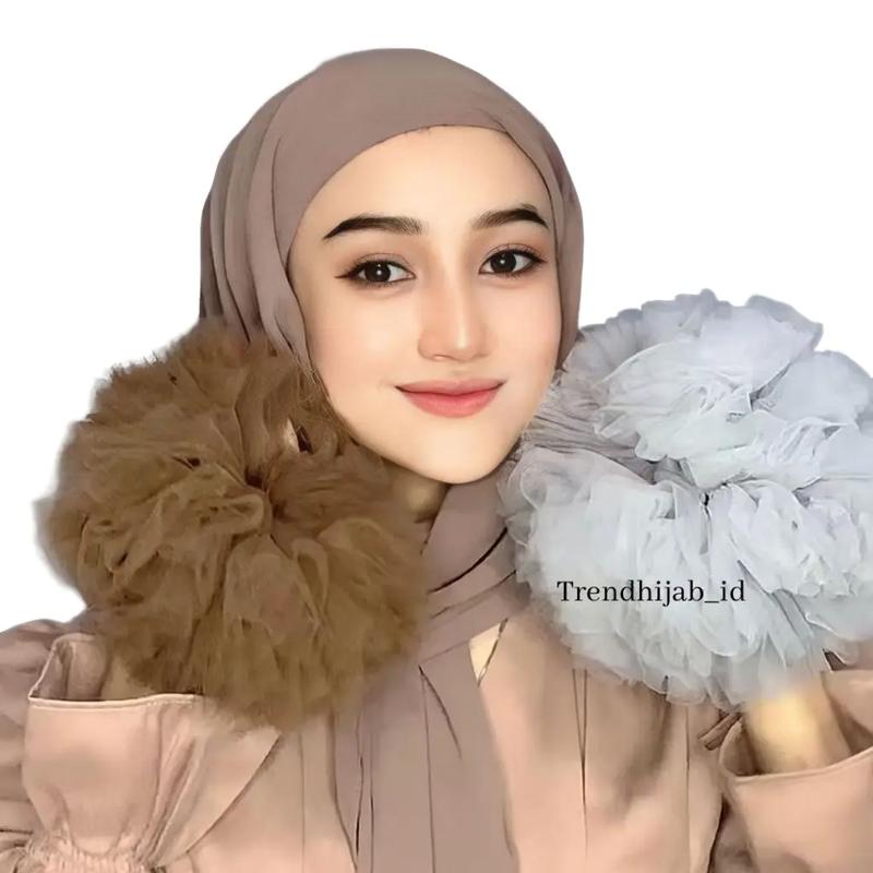 IKAT RAMBUT CEPOL SCRUNCHIE BAHAN TILE UKURAN JUMBO 0