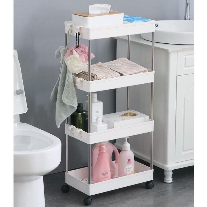 Product Introduction of Kệ nhà tắm, kệ nhựa 4 tầng spa và kệ để đồ đa năng có bánh xe dành cho nhà tắm, nhà bếp kitchen inox 3
