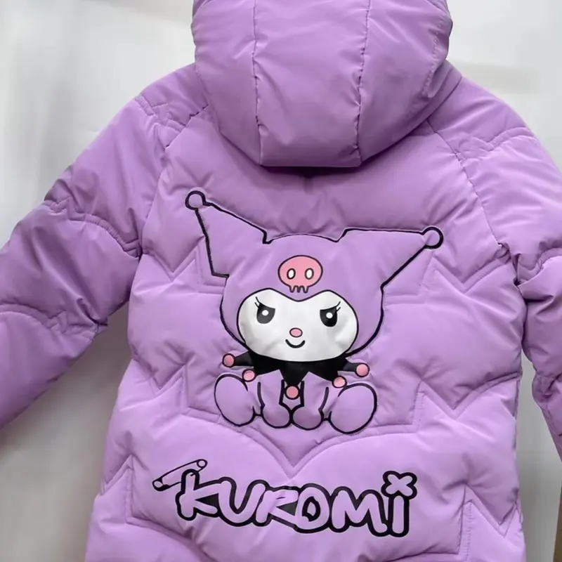[ 13-38kg ÁO KURUMI BÉ GÁI ] áo phao nhung lì kurumi bé gái -lót lụa logo phát sáng - túi hộp- mũ liền áo- ấm áp -dày dặn 1