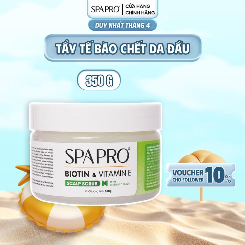 Tẩy Tế Bào Chết Da Đầu 350G Vitamin E & Biotin SPAPRO Sạch Da Đầu Phồng Tóc