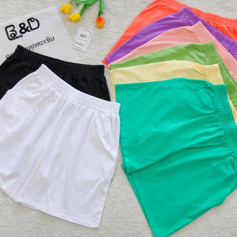Q02- Quần đùi thun thái có túi 50- 68kg freesize from  quần short nữ quần Cotton unisex dễ mặc, mát, có túi quần 2 bên
