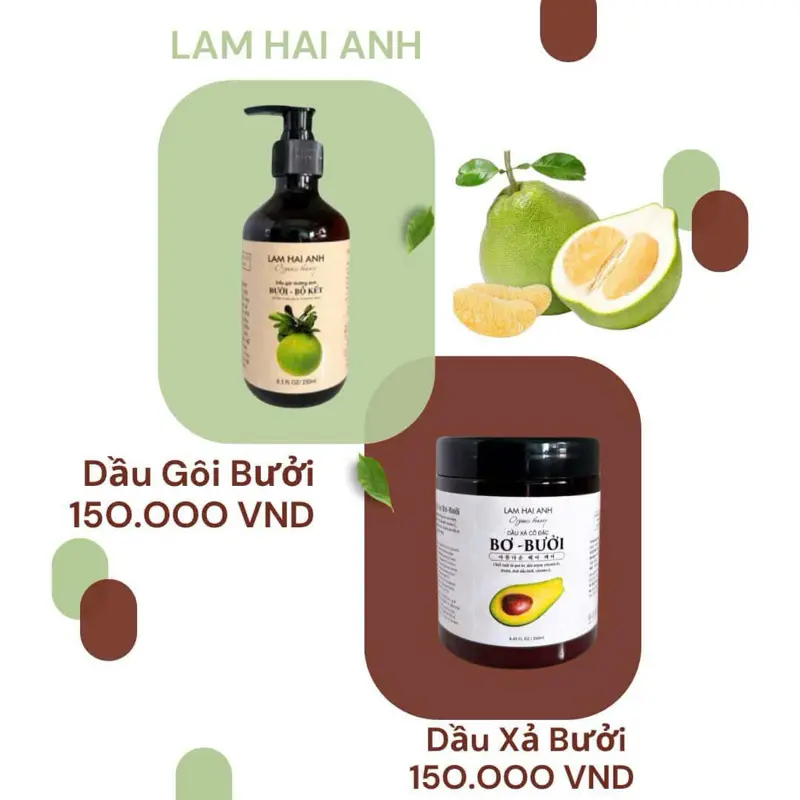 Combo Dầu Gội Bồ Kết và Kem Xả Lam Hai Anh