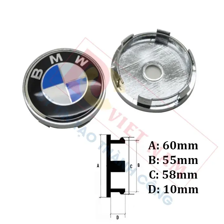 1 CHIẾC Logo chụp mâm, ốp lazang bánh xe ô tô MÃ BMW60 BMW đường kính 60mm - HÀNG CÓ SẴN