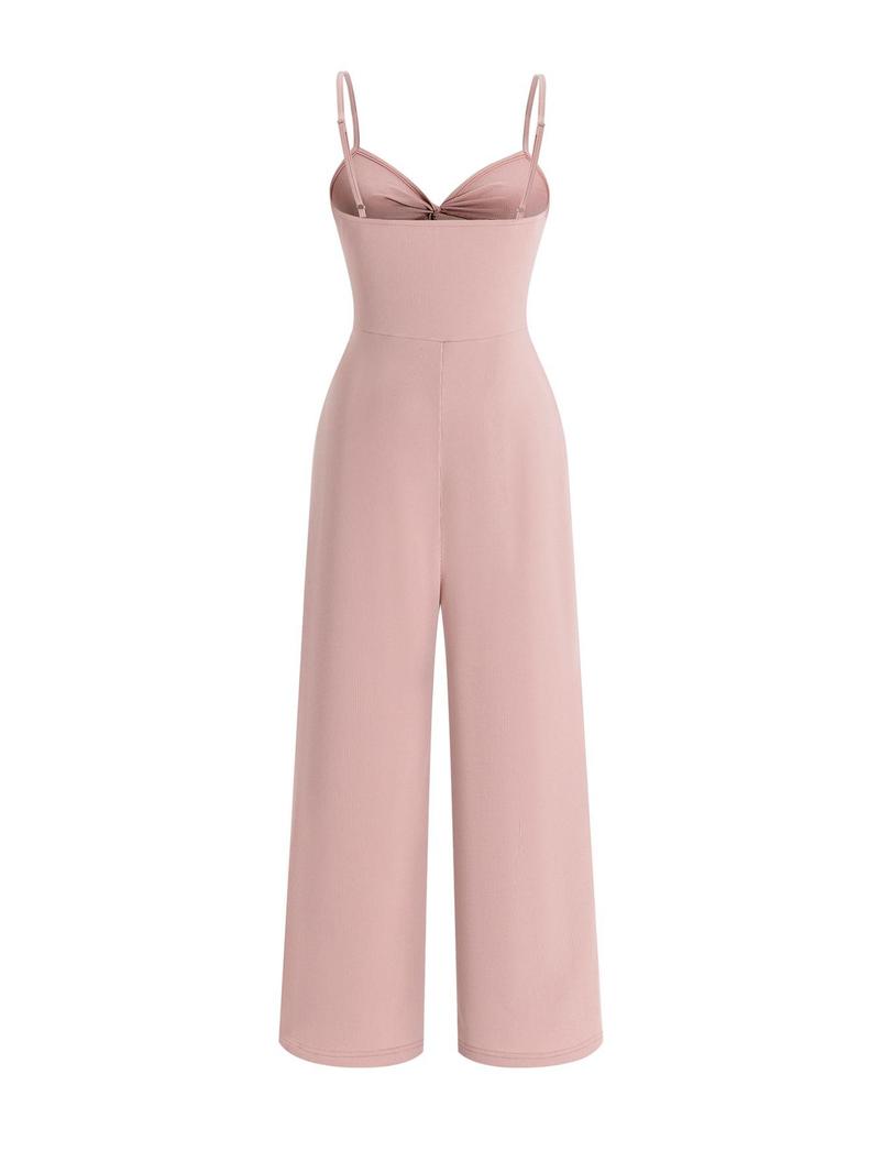 Product Introduction of Women's Solid Color Cami Jumpsuit, Casual Sleeveless Jumpsuit for Summer, Fashion Women's Clothing for Daily Wear 2