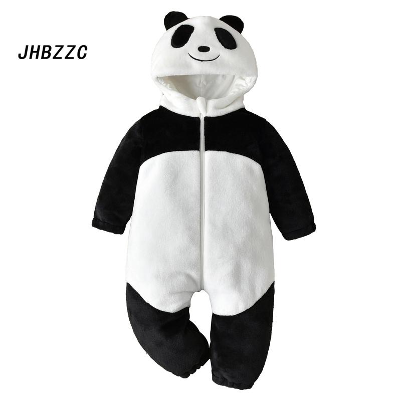 Baby Animal Costume Winter Warm Lion Dinosaur Giraffe Hooded Romper 2