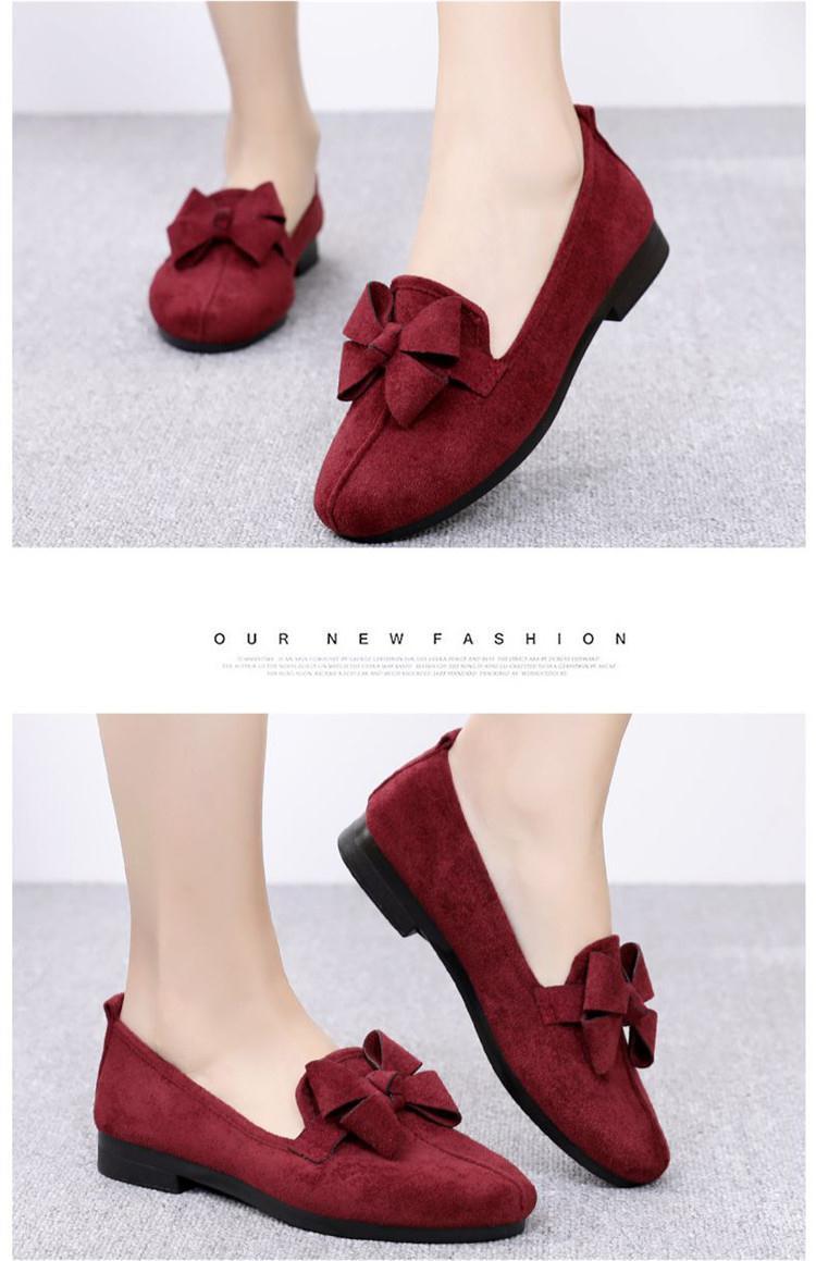 Product Introduction of Spring Old Beijing Cloth Shoes Women's Shoes Black Work Shoes Bow Flat Gommino Women's Shoes Breathable Mom Shoes 15