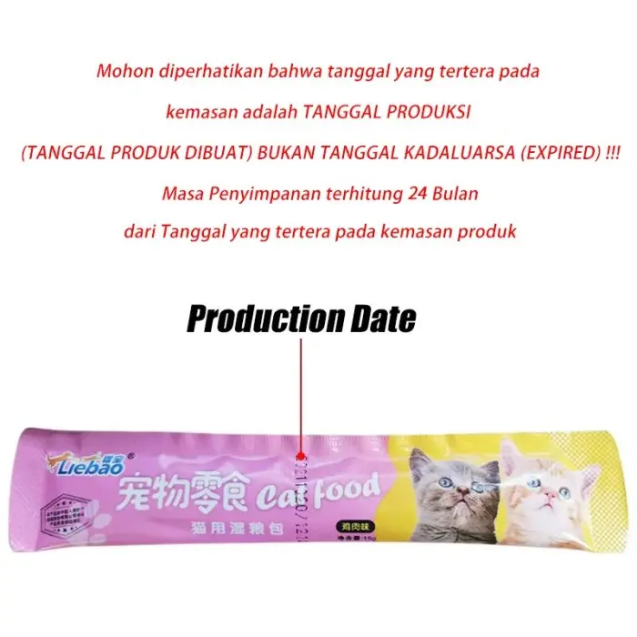 Snack Kucing Liebao Strip Creamy 15 gram per 50 pcs Nutrisi Lengkap Penggemukan 1