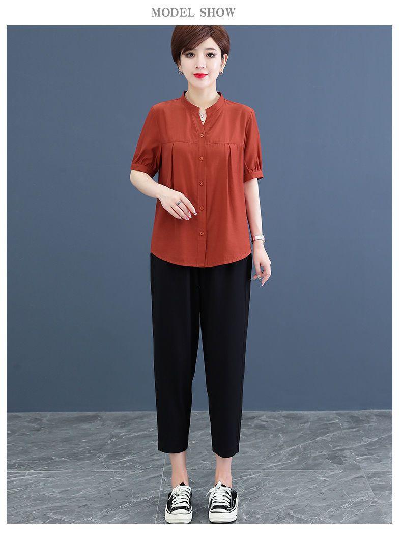 Product Introduction of Áo Sơ Mi Voan, Hàng Mới Về Mùa Hè Cho Nữ, Thời Trang Đẹp, Cổ Chân Đế Áo Sơ Mi Voan, Thanh Lịch, Thích Hợp Cho Quần Áo Của Mẹ, Áo Sơ Mi Nhỏ Áo, Có Sẵn Trong Các Cặp Đôi 32