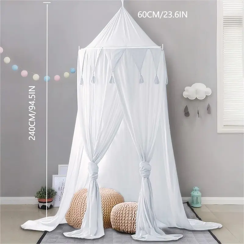 Bed Canopy for Kids Girls, Round Dome Mosquito Net Canopy Bed Curtain for Play Room Baby Bed, Indoor Outdoor Hanging Home Decoration, Christmas Gifts, Christmas Decorations 1