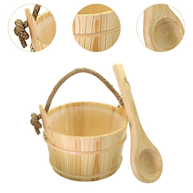 Product Introduction of Sauna Bucket with Ladle Sauna Accessories Portable Sauna Starter Kit for Shower, Hotels, Women Men, Winter 1