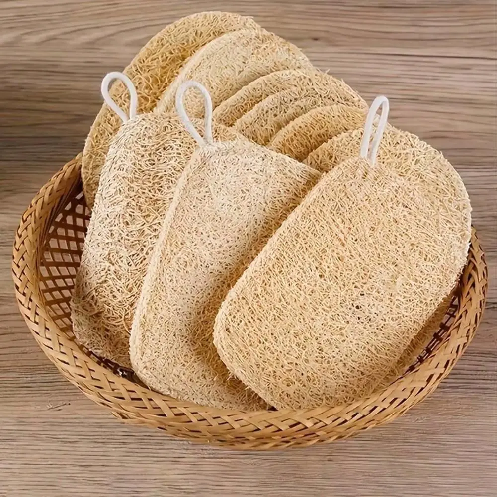 Natural Loofah Exfoliating Body Scrub, 1 Count Gentle Shower & Bath Sponge for Men and Women, Daily Use Bathing Accessories, Personal