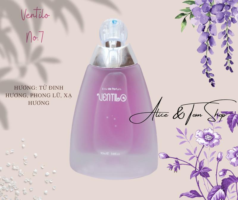 Nước hoa nữ Ventilo 7,8,9 với 3 hương vị khác nhau mùi hương ngọt ngào quyến rũ nữ tính thơm lâu hương liệu nhập từ Pháp