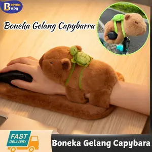 Boneka Gelang Capybarra /Clingy Capybara Plush Wrislet /Nemplok Tangan 18cm/Boneka Capybarra Plush Gelang Tangan Lembut