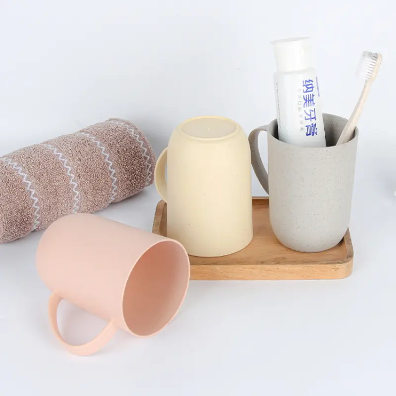 Wheat Straw Mouthwash Cup Household Teeth Brush Cup Washing Cup Brush Teeth Bulb Plastic Tumbler 2