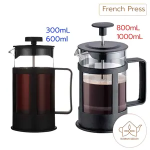 French Press - Teko Saringan Kopi Teh - Coffee Plunger Maker Pot 300 600 800 1000mL