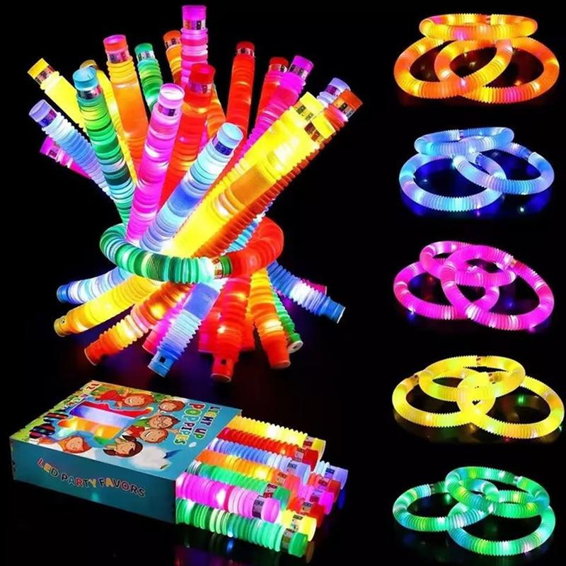 Kiocr| Fidget Pipe Toy Flexible DIY Stretchable Colorful Glowing ...