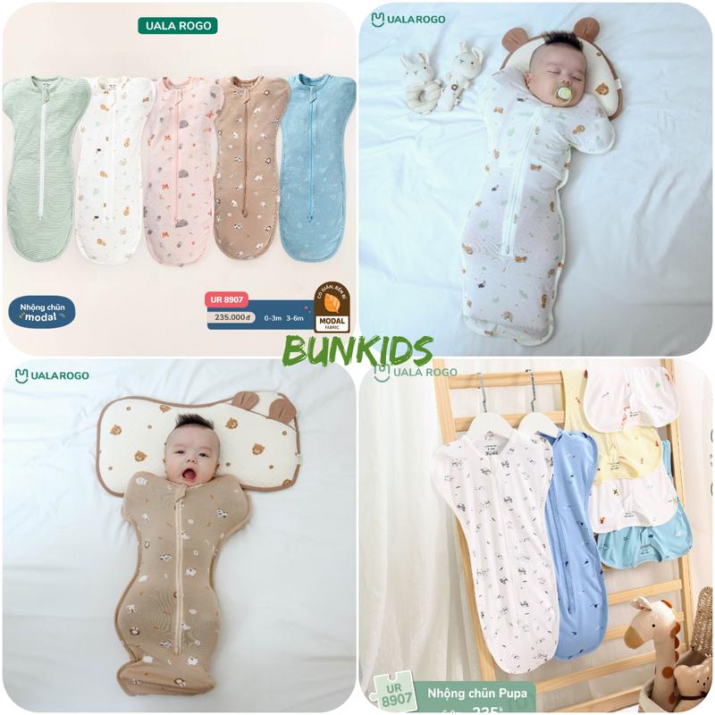 Nhộng chũn vải sợi tre Uala Rogo thần thánh sơ sinh [ Chính hãng Ualarogo cao cấp VN ]