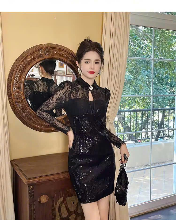Product Introduction of Đầm Kim Sa A08 đầm dự tiệc sang chảnh cao cấp - kết hợp ren hoa và cổ tạo điểm nhấn [NA NA SHOP][DAM TRUNG NIEN] 28