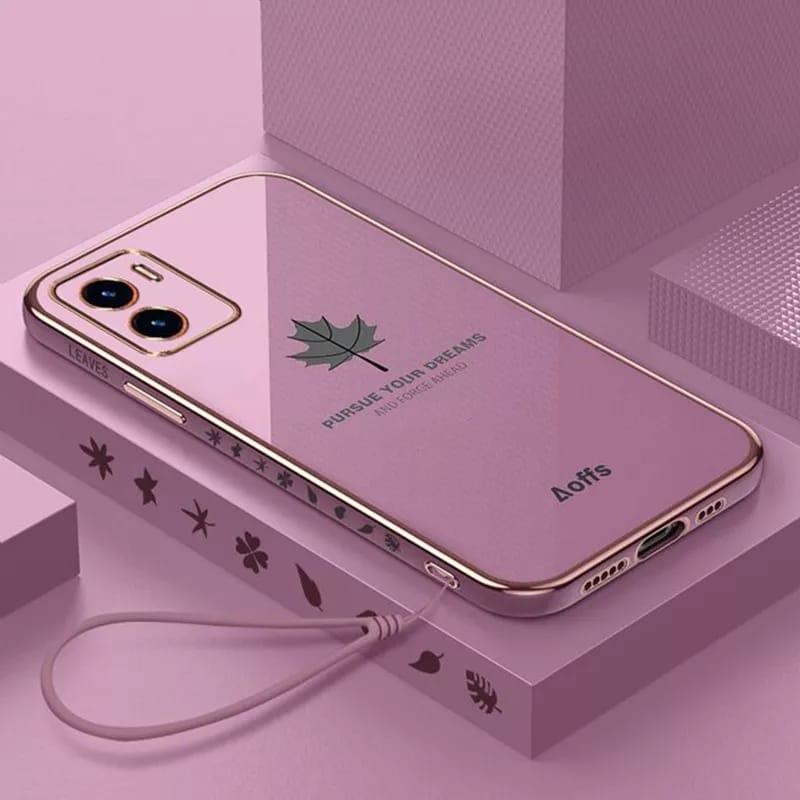 Softcase Vivo Y15s / Vivo Y01 Silikon Maple Plating Motif Daun 1