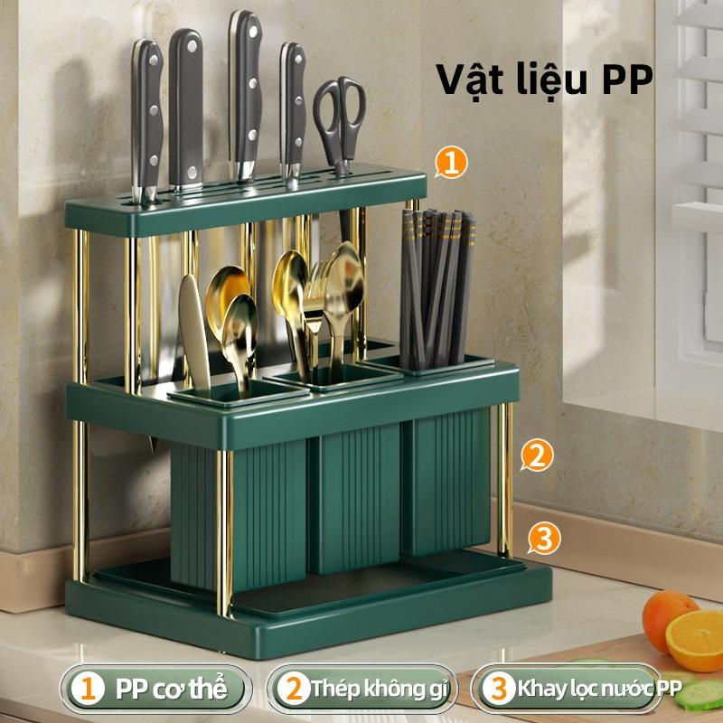 Giá đỡ nhà bếp có thể được sử dụng để đặt dao và bộ đồ ăn, và rất dễ dàng để sắp xếp hộ gia đình với vẻ ngoài cao 3