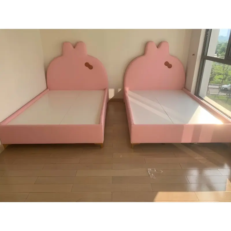[FREESHIP HÀ NỘI] Giường Ngủ Cho Bé B016 Thương Hiệu D&D Việt Nam Hình Tai Thỏ Bọc Da Nỉ Nhiều Màu 4