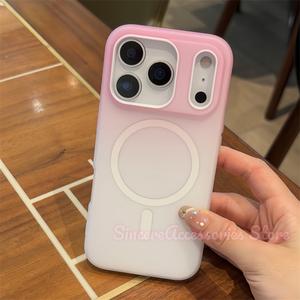 เคสโทรศัพท์แม่เหล็ก ดีไซน์ไล่ระดับสี 2 in 1 เข้ากันได้กับ iPhone 11, 12, 13, 15, 16, 17, Pro Max, Plus และรุ่นอื่นๆ