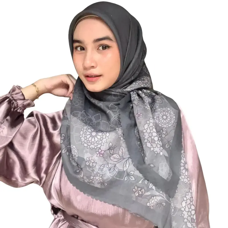 Syabnam Official - Jasmine Scarf - Scarf Motif | Kerudung Hijab Segi Empat Logo Voal Digital Muslim Square Printing 0