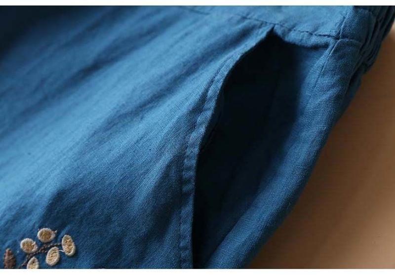 Product Introduction of Váy Thêu, Chất Liệu Cotton Và Vải Lanh, Kiểu Xếp Ly Váy xòe Cạp Cao Co Giãn Nửa Mỏng Và Dáng Rộng Rãi, Váy Chữ A Thường Ngày Nghệ Thuật, Phong Cách 2024 17