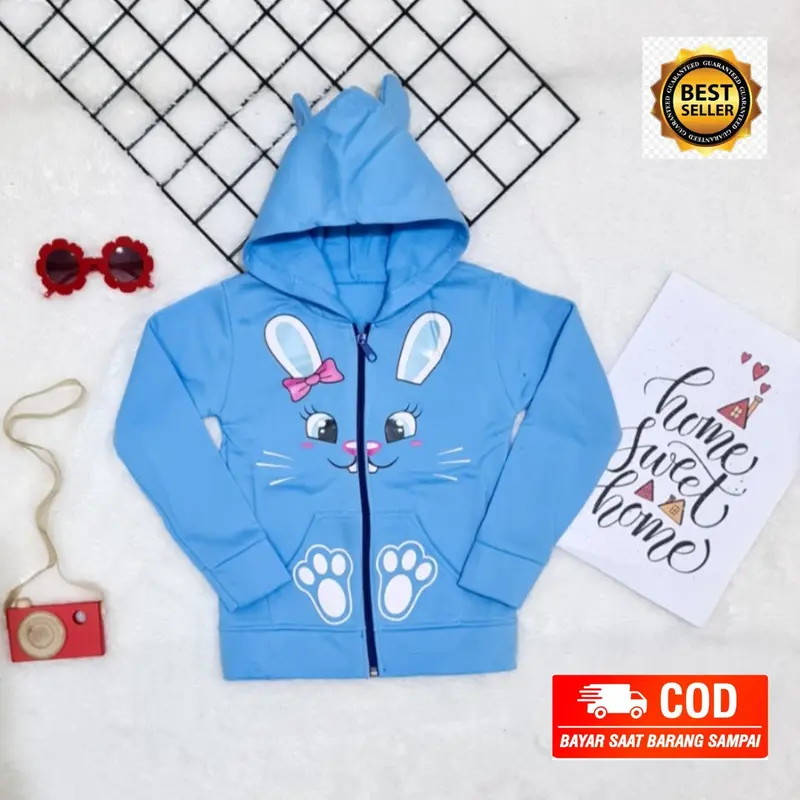 jaket anak perempuan model kuping rabbit 6