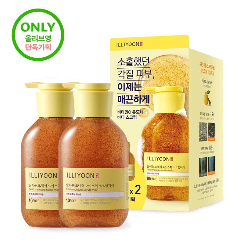 Sữa tắm tẩy tế bào chết hạt óc chó Illiyoon Fresh Moisture Scrub Wash 400ml 1