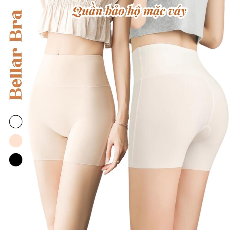 Quần Lót Su Bảo Hộ Mặc Váy Bellar Bra - Quần Mặc Trong Váy Cạp Cao Đáy Chắc Chắn, Không Cộm Quần đùi Nữ thun lạnh bó sát  Màu Đen, Trắng, Da V8941