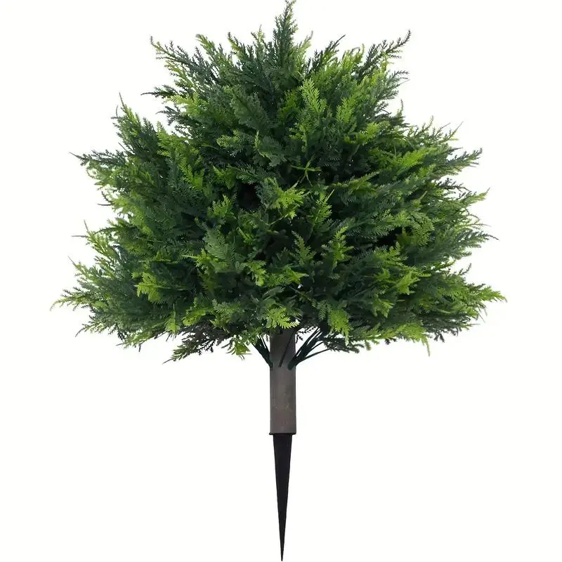 Artificial Pine Ball Tree, 1 Count Faux Pine Ball Tree, Decorative Plant for Home Garden Front Porch Path Decoration, Ornaments