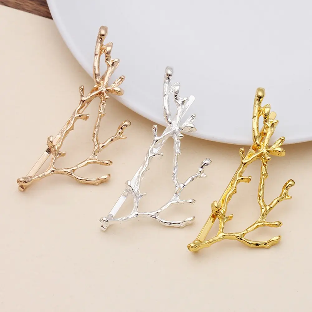 Alloy tree branch metal edge clip hair clip