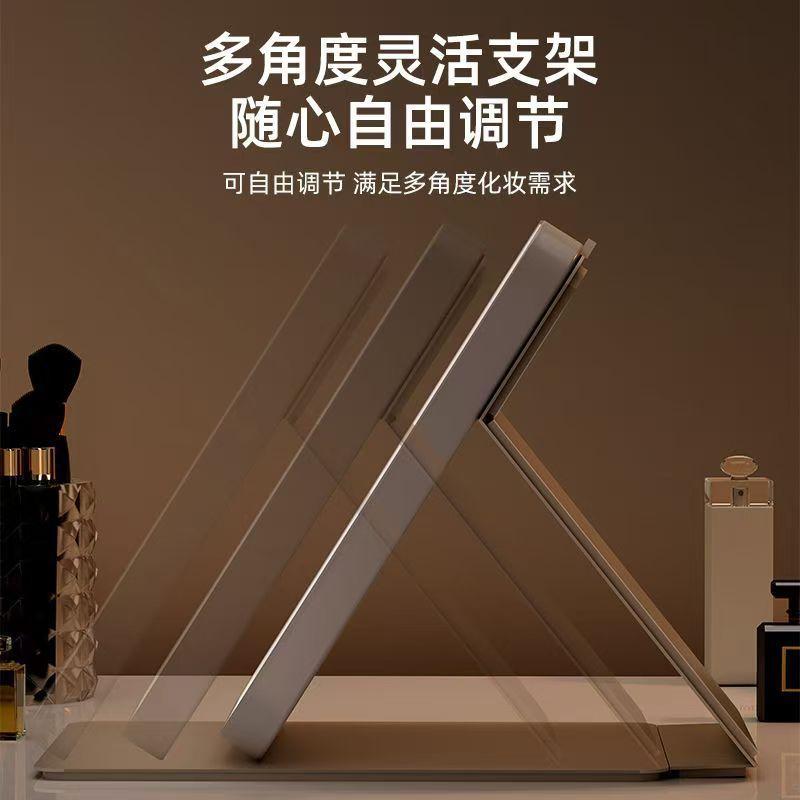 Led Make-up Mirror Foldable Portable Portable Student Dormitory Desk with Light Desktop Mirror HD 2